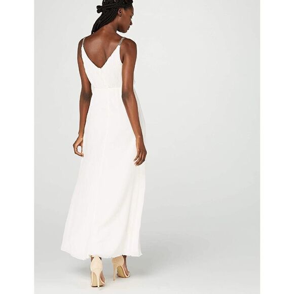 Pink Blush Elegant Sleeveless Beaded Classy Wedding Prom Maxi Dress SIZE XS NWT - Picture 4 of 15